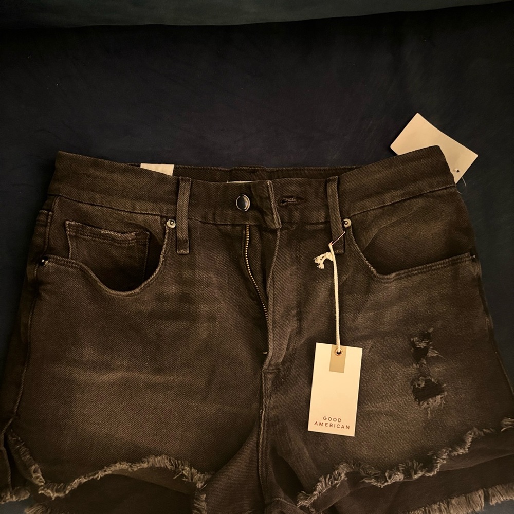 Good American Black Denim Shorts